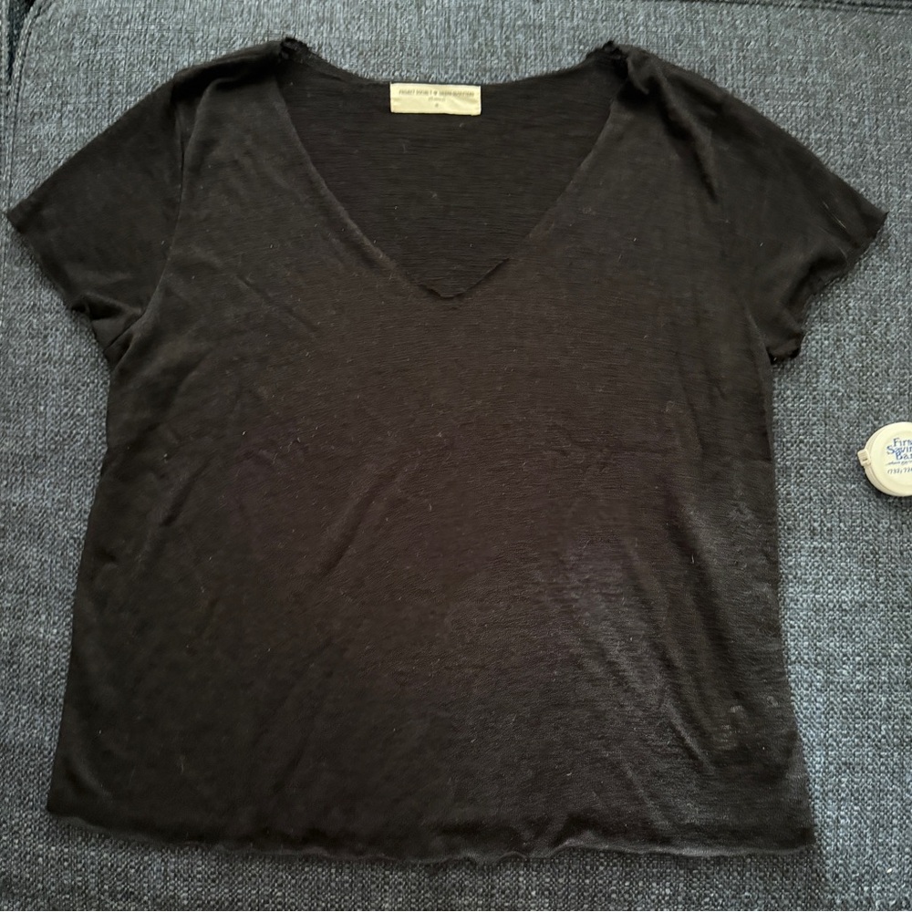 Urban Outfitters Black V-Neck Short Sleeve Tee
